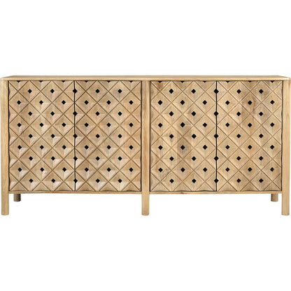 Fulton 4 Door Sideboard by Moe's Home Collection in natural and natural. Made from tops, sides, drawer mango wood, drawer bottom, mdf in a traditional style.