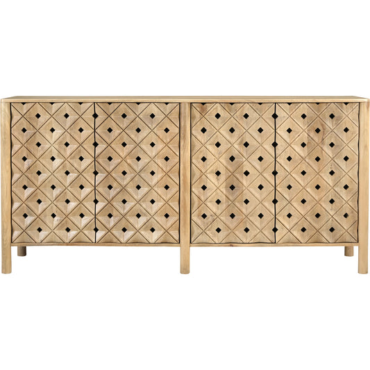 Fulton 4 Door Sideboard by Moe's Home Collection in natural and natural. Made from tops, sides, drawer mango wood, drawer bottom, mdf in a unique style.
