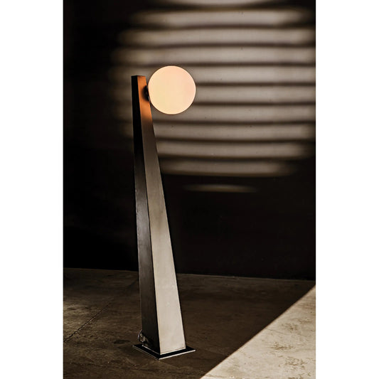 Roy Floor Lamp by Noir in matte black. Made from industrial steel and frosted globes in a modern style.