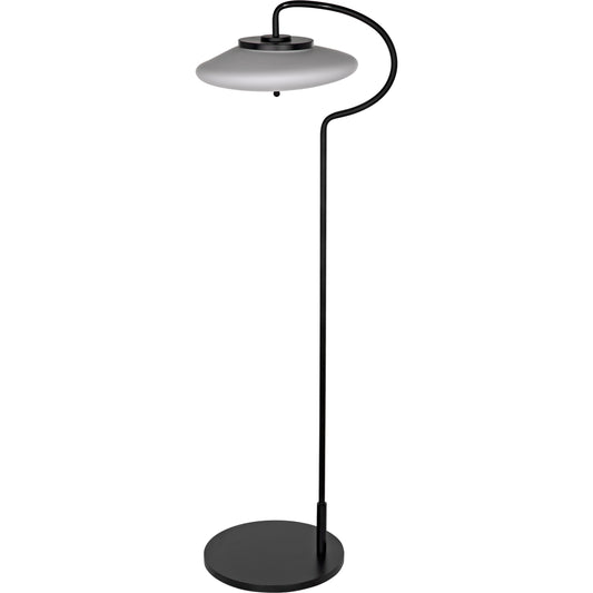 Lolibri Floor Lamp by Noir in matte black. Made from industrial steel in a modern style.