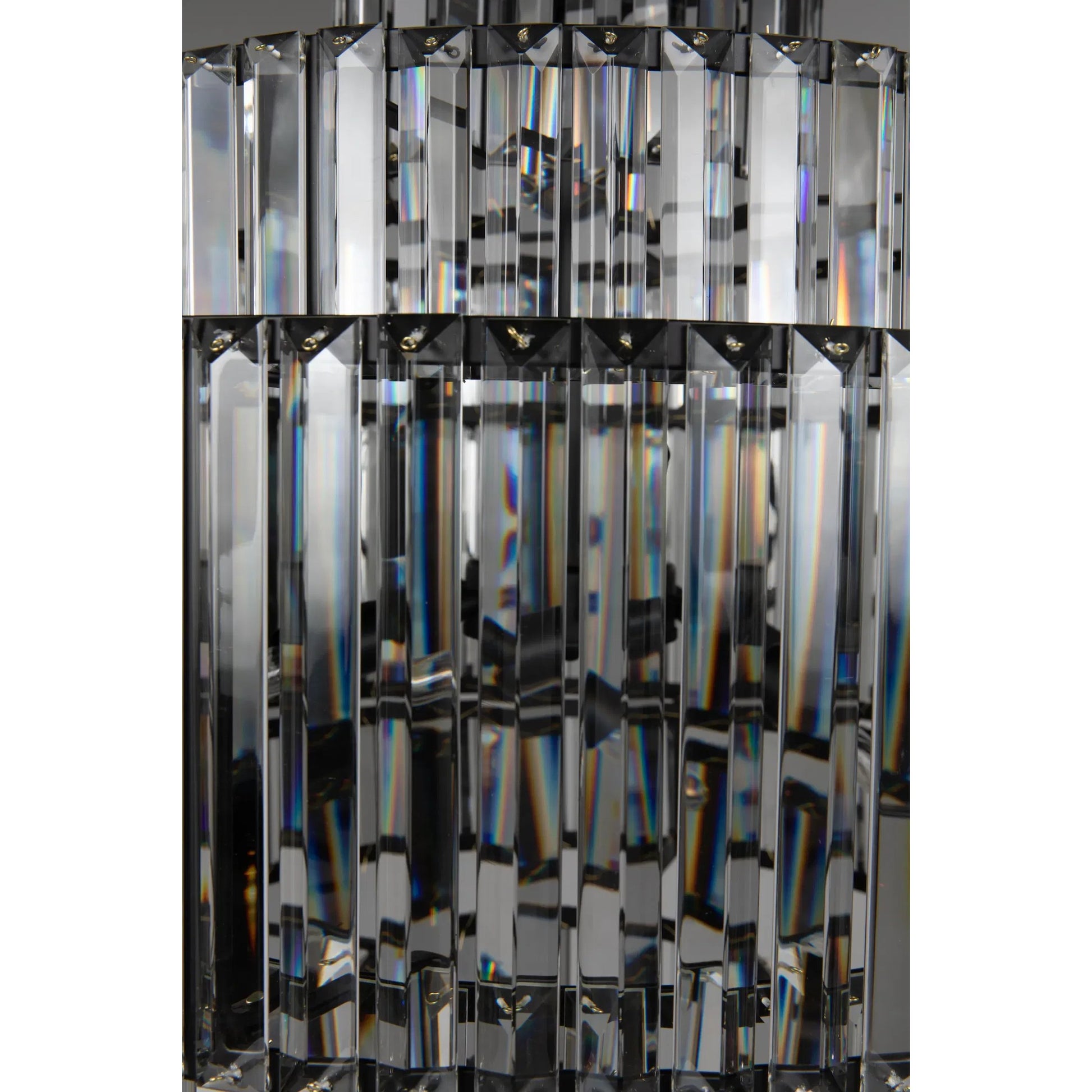 Axa Chandelier by Noir in matte black. Made from industrial steel and crystals in a unique style.