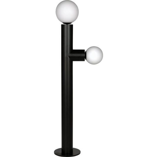 Marlowe Floor Lamp by Noir in matte black. Made from industrial steel and frosted globe in a modern style.