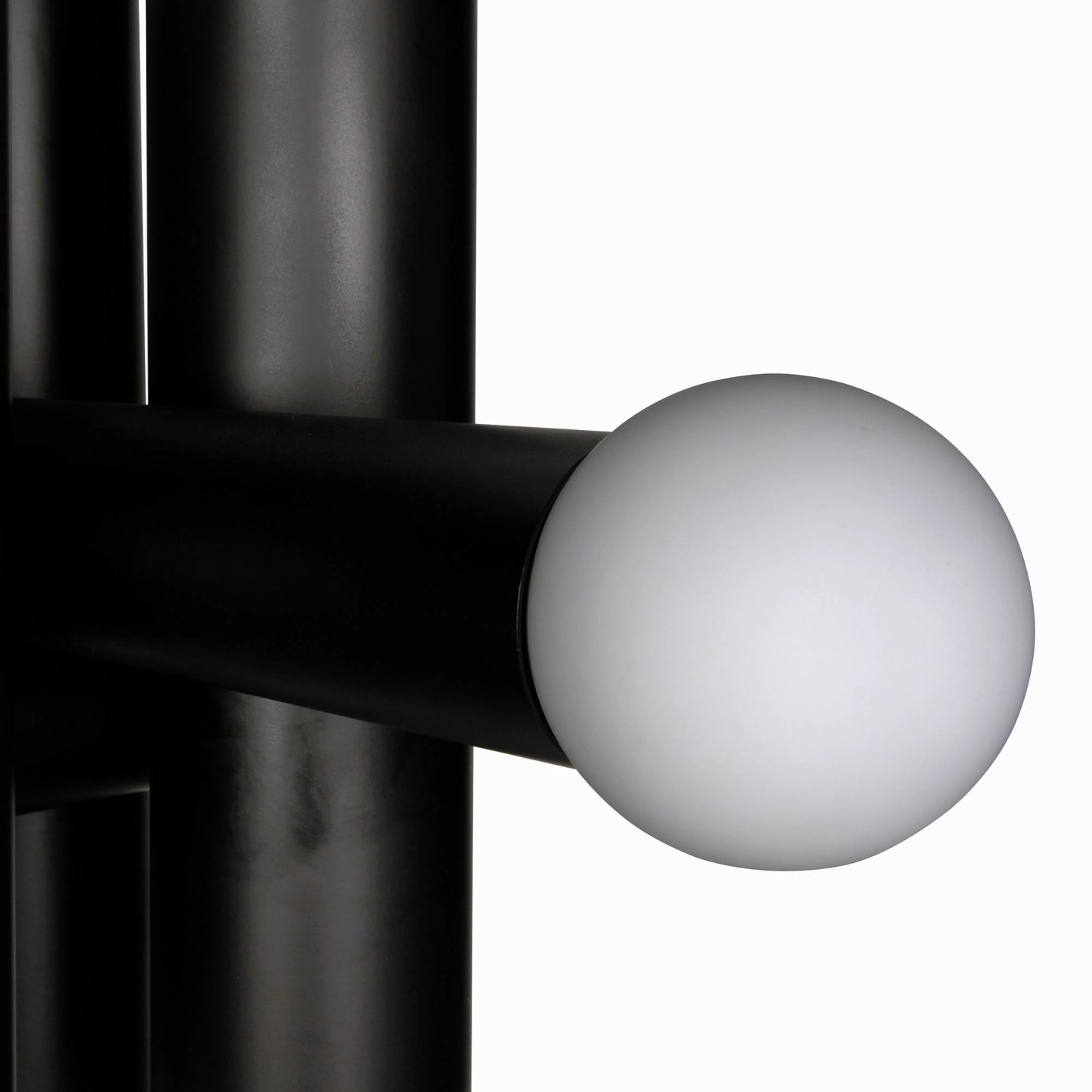 004 SI-2189425 | Unknown | Amadeus Chandelier by Noir in matte black. Made from industrial steel and frosted globes in a modern style.