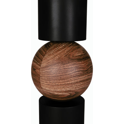 Max Floor Lamp by Noir in matte black. Made from industrial steel and frosted globe in a modern style.