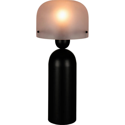 Emma Lamp by Noir in matte black. Made from industrial steel and frosted glass in a modern style.