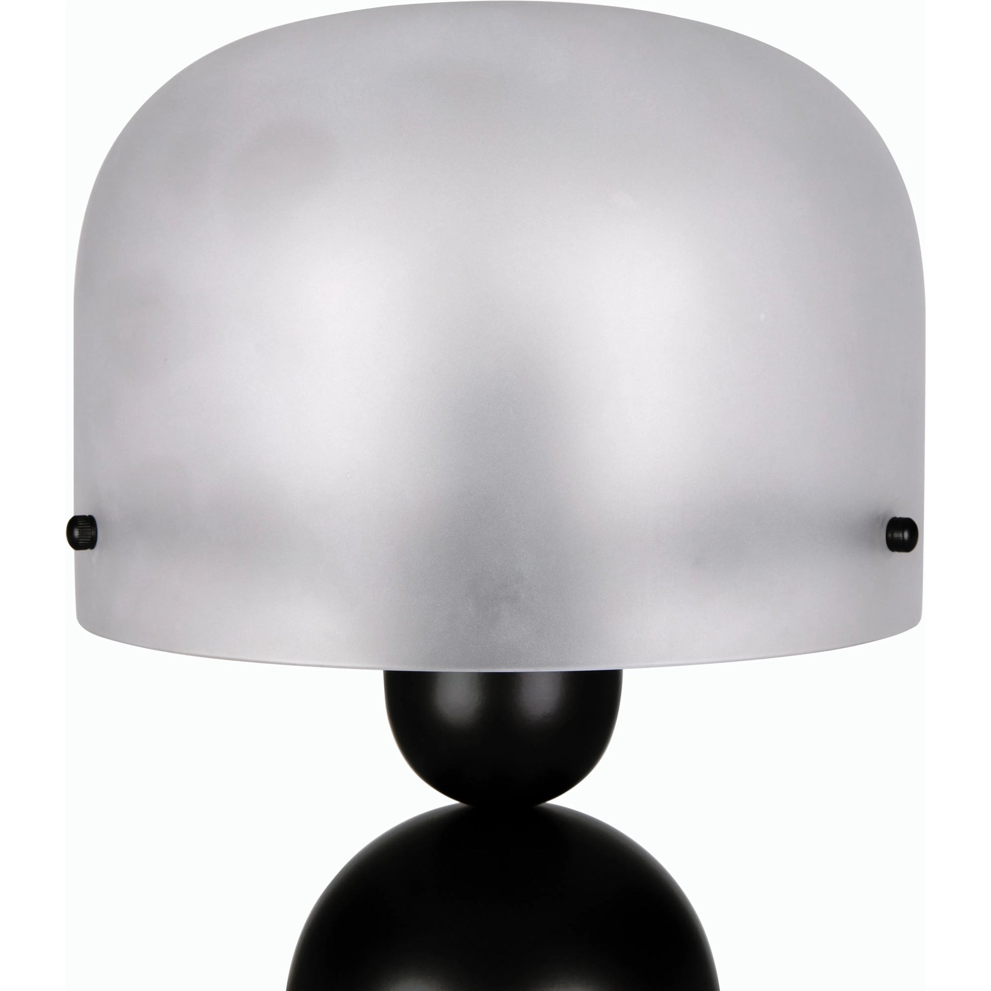 Emma Lamp by Noir in matte black. Made from industrial steel and frosted glass in a modern style.