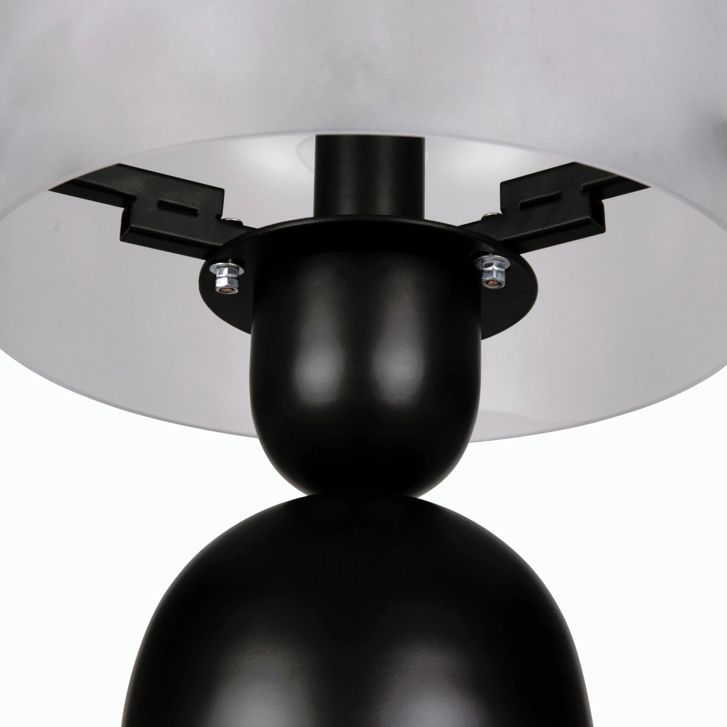 002 SI-2189438 | Unknown | Emma Lamp by Noir in matte black. Made from industrial steel and frosted glass in a modern style.
