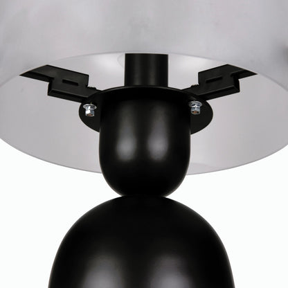 Emma Lamp by Noir in matte black. Made from industrial steel and frosted glass in a modern style.