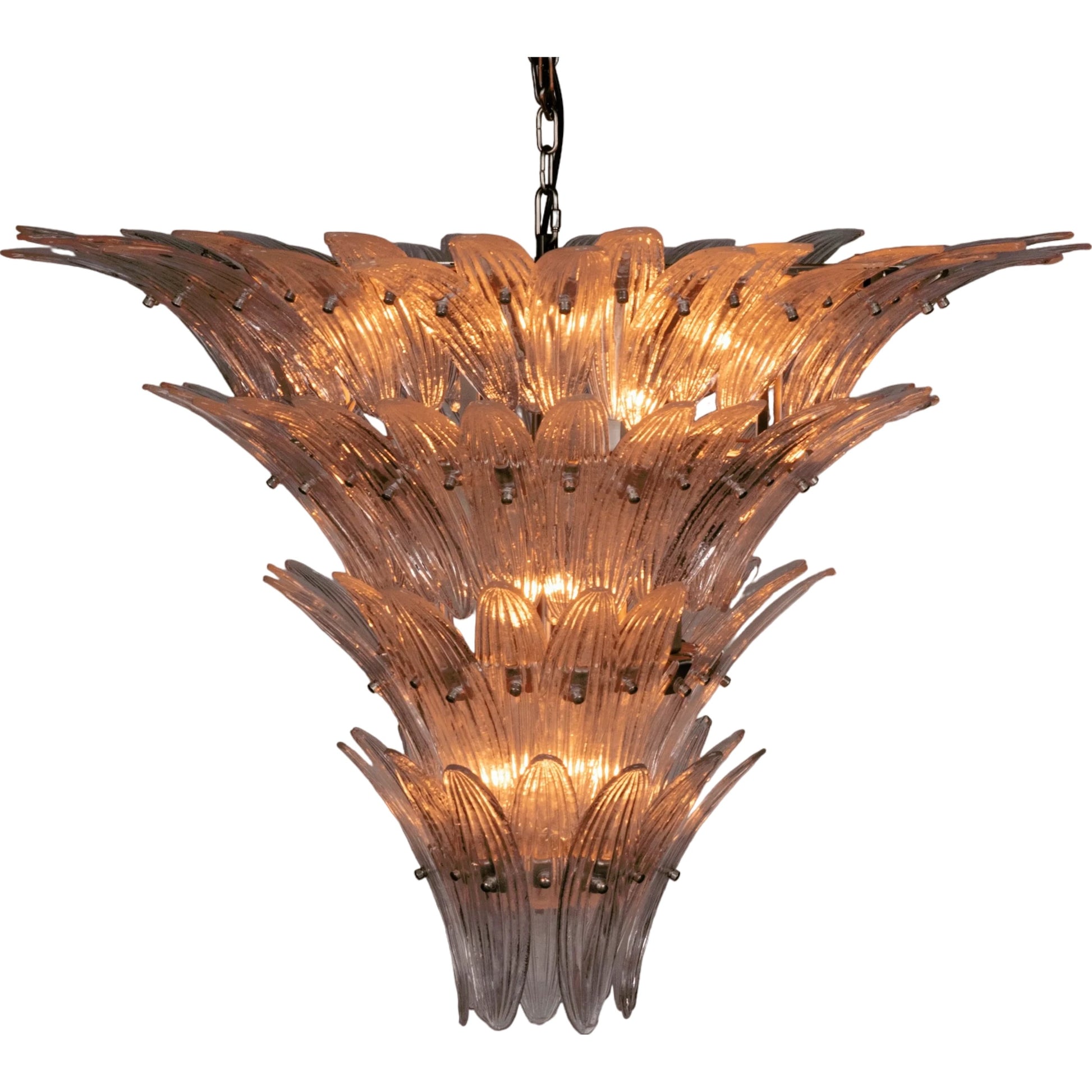 Emperor Chandelier by Noir in antique silver. Made from industrial steel and textured glass in a modern style.