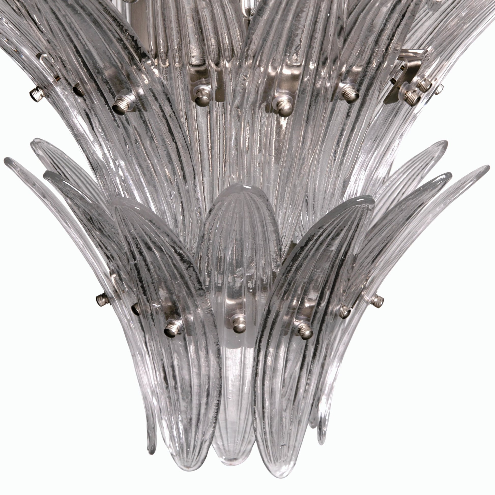 Emperor Chandelier by Noir in antique silver. Made from industrial steel and textured glass in a modern style.