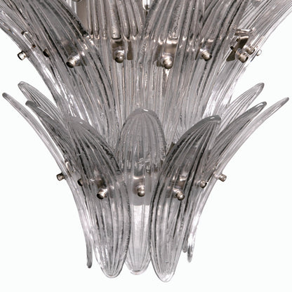 Emperor Chandelier by Noir in antique silver. Made from industrial steel and textured glass in a modern style.