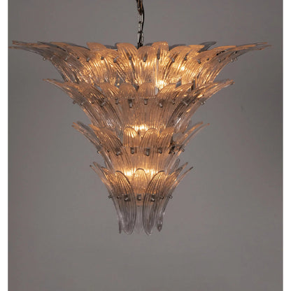 Emperor Chandelier by Noir in antique silver. Made from industrial steel and textured glass in a modern style.
