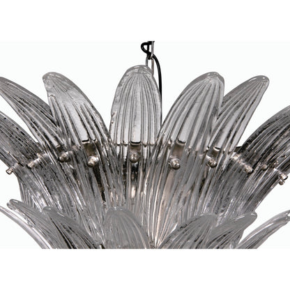 Emperor Chandelier by Noir in antique silver. Made from industrial steel and textured glass in a modern style.