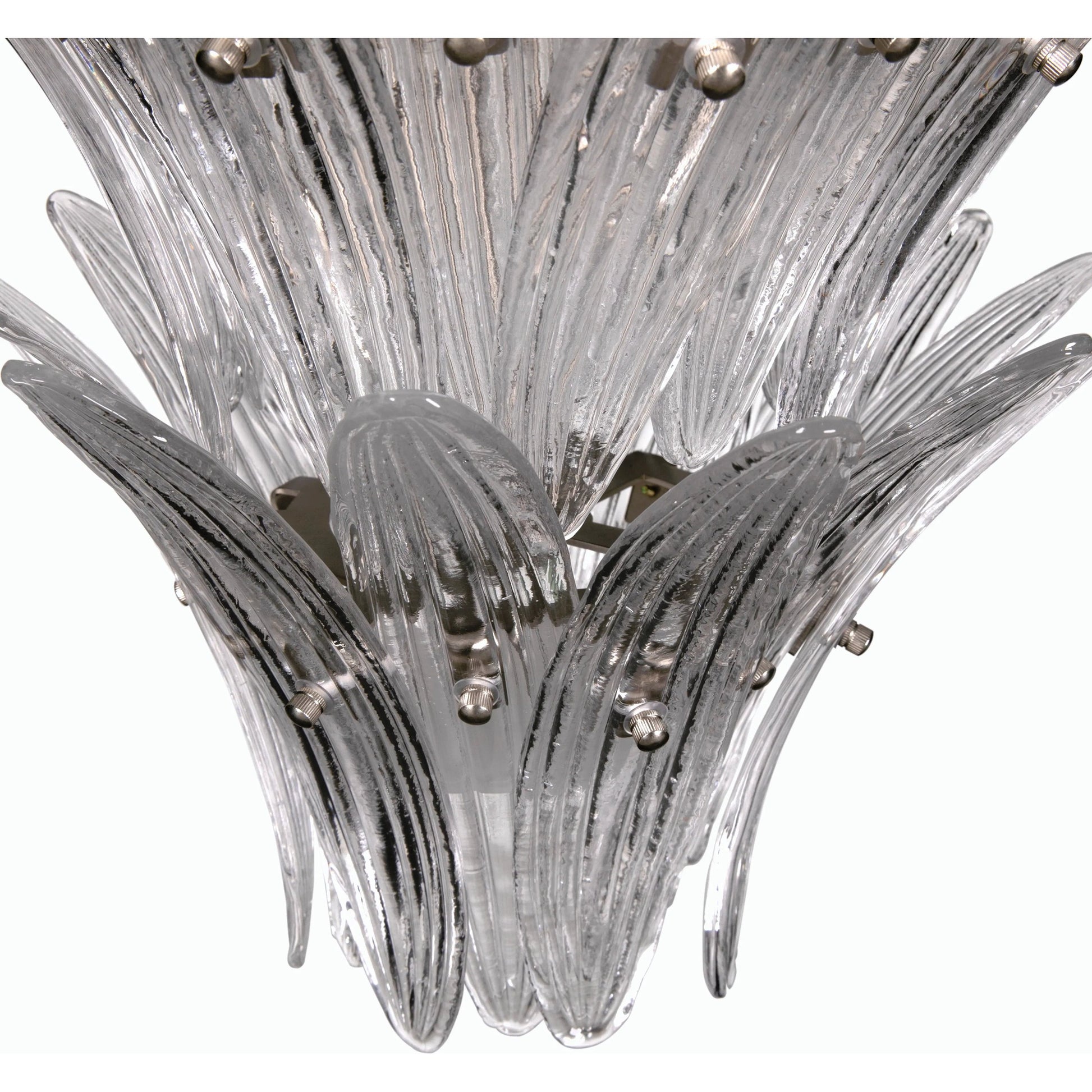 Emperor Chandelier by Noir in antique silver. Made from industrial steel and textured glass in a modern style.