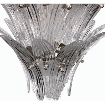 Emperor Chandelier by Noir in antique silver. Made from industrial steel and textured glass in a modern style.