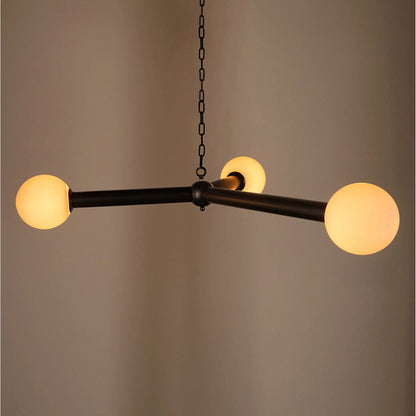 Clemenza Chandelier by Noir in matte black. Made from iron, frosted glass in a unique style.