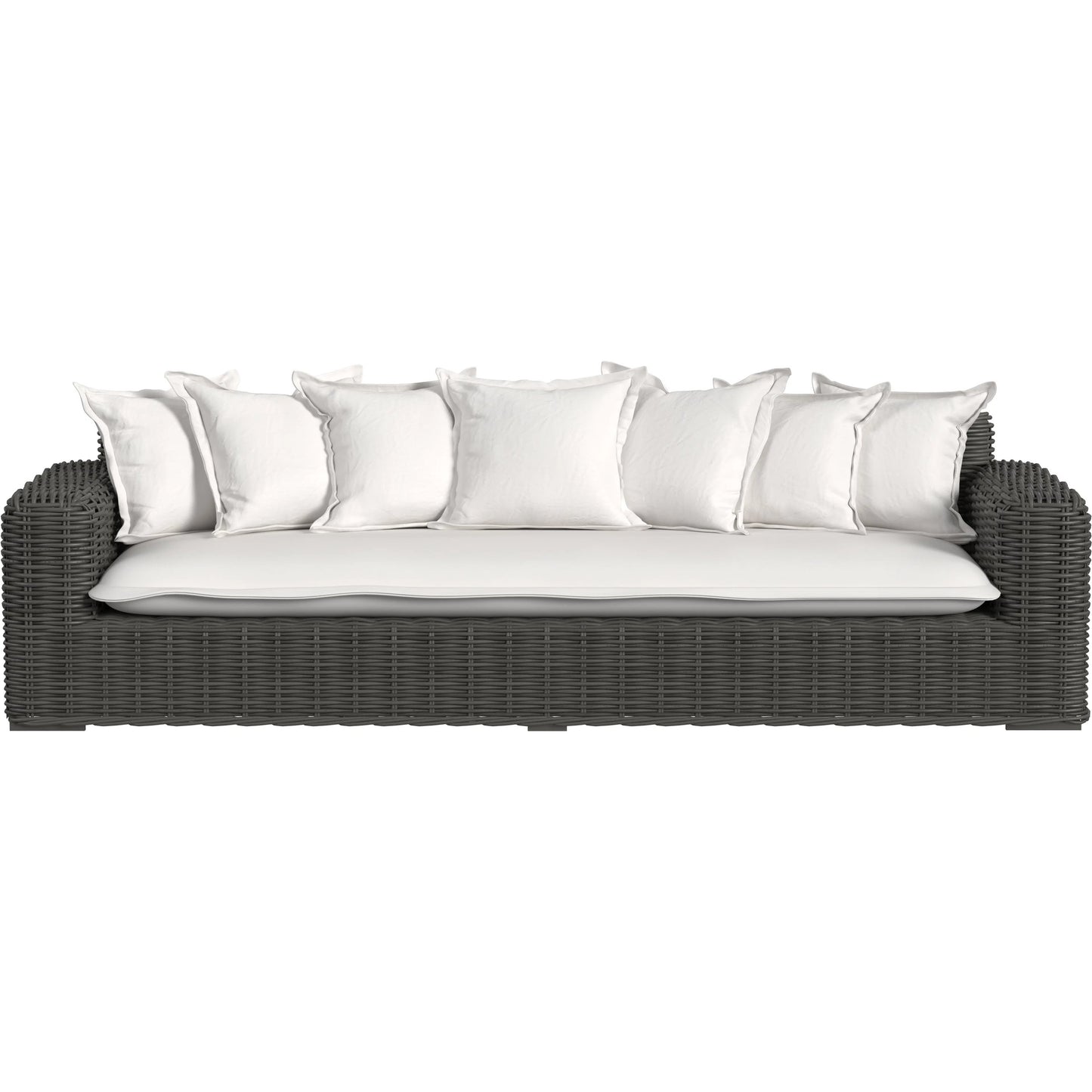 002 SI-2318700 | Additional Silo | Cabo Outdoor Sofa by Sunset West in dark wood. Made from resin wicker in a rustic style.