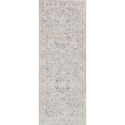 Palazzo Rug - 23912 by Livabliss in taupe, rose, pale blue, denim, navy, brown. Made from 70% polyester, 30% viscose in a unique style.