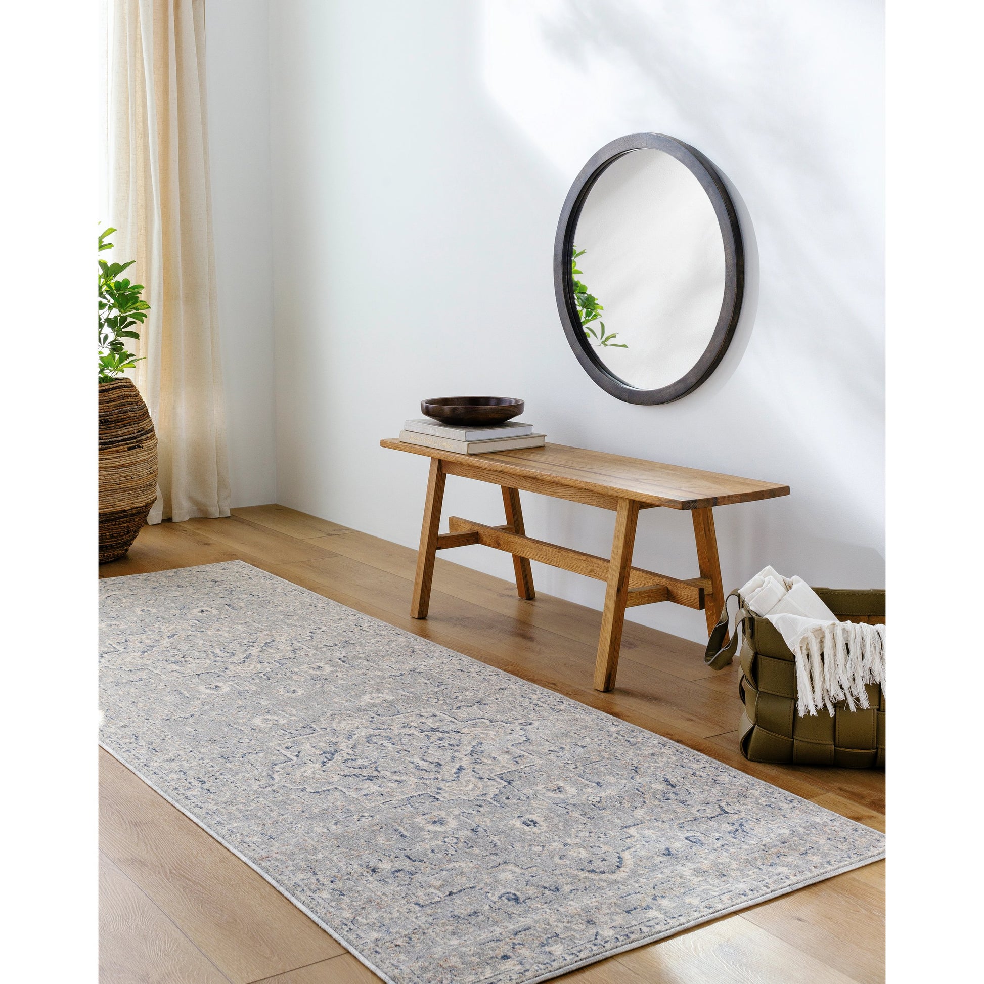 Palazzo Rug - 23912 by Livabliss in taupe, rose, pale blue, denim, navy, brown. Made from 70% polyester, 30% viscose in a unique style.