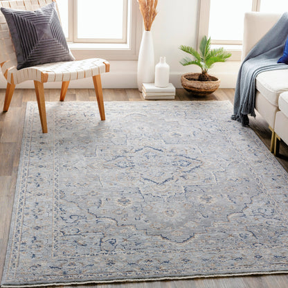 Palazzo Rug - 23912 by Livabliss in taupe, rose, pale blue, denim, navy, brown. Made from 70% polyester, 30% viscose in a unique style.