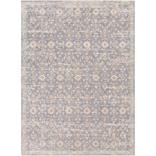 Palazzo Rug - 24355 by Livabliss in navy, denim, pale blue, brown, taupe, rose. Made from 70% polyester, 30% viscose in a unique style.