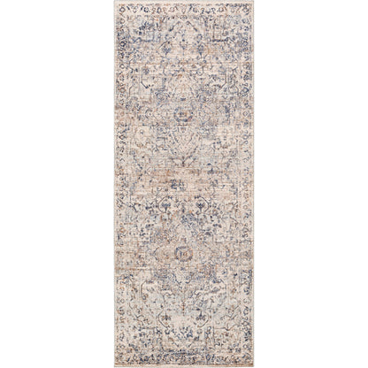 Palazzo Rug - 24438 by Livabliss in navy, denim, pale blue, brown, taupe, rose. Made from 70% polyester, 30% viscose in a unique style.