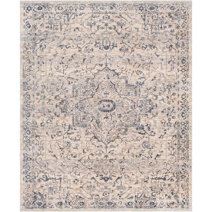 Palazzo Rug - 24438 by Livabliss in navy, denim, pale blue, brown, taupe, rose. Made from 70% polyester, 30% viscose in a unique style.