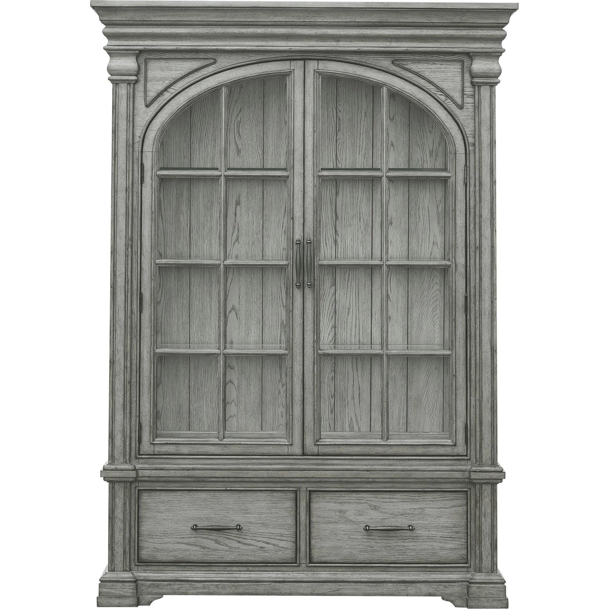 Madison Ridge China by Pulaski Furniture in bluff grey. Made from asian hardwood, oak veneers in a traditional style.