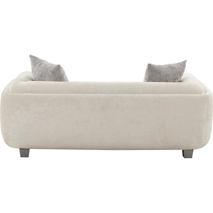 Bergamo Loveseat by Pasargad Home in ivory. Made from polyester in a modern style.