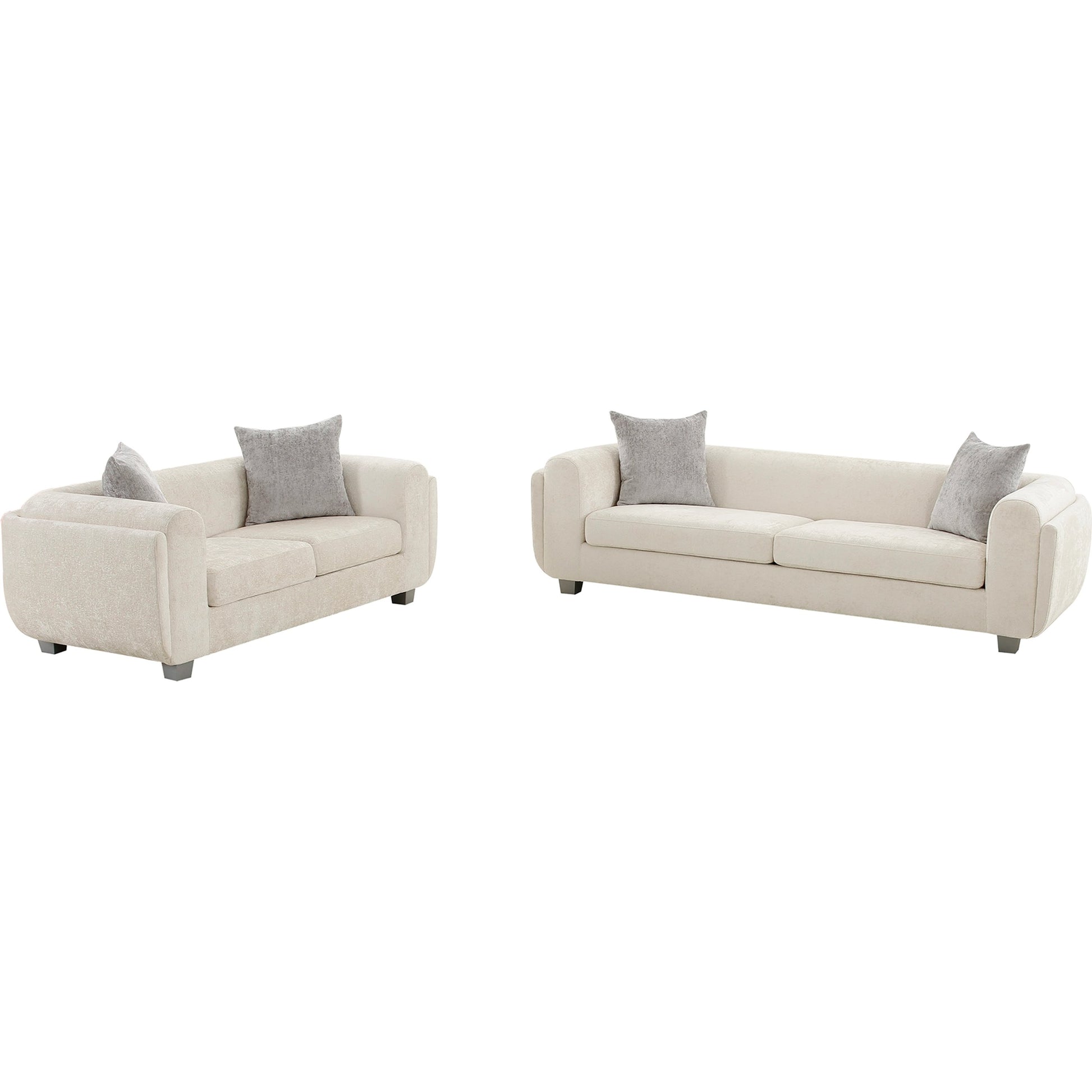 Bergamo Loveseat by Pasargad Home in ivory. Made from polyester in a modern style.