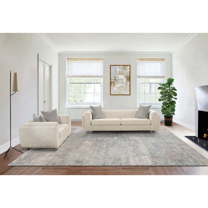 Bergamo Loveseat by Pasargad Home in ivory. Made from polyester in a modern style.