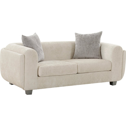 Bergamo Loveseat by Pasargad Home in ivory. Made from polyester in a modern style.