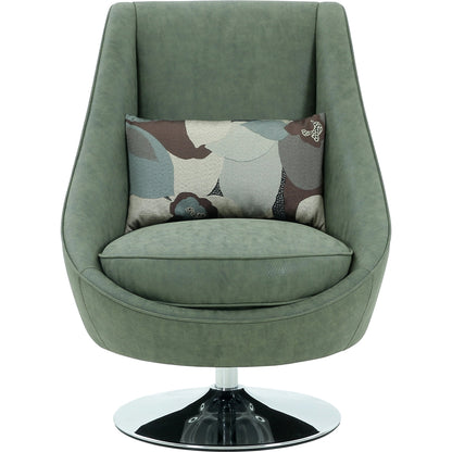 Mason Swivel Chair by Pasargad Home in green. Made from polyester in a modern style.