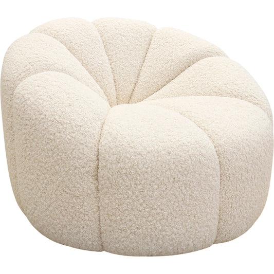 Pompeii Lounge Chair by Pasargad Home in cream. Made from polyester in a modern style.