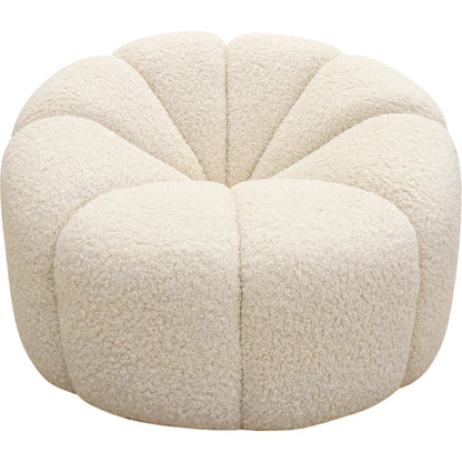 Pompeii Lounge Chair by Pasargad Home in cream. Made from polyester in a modern style.