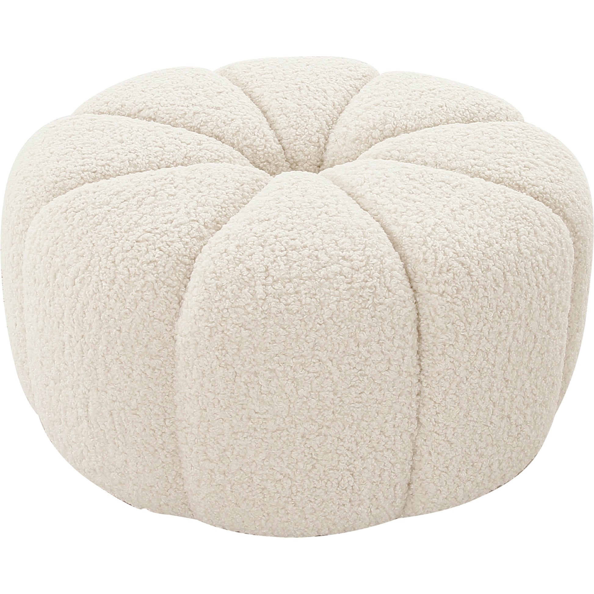 Pompeii Ottoman by Pasargad Home in cream. Made from polyester in a modern style.