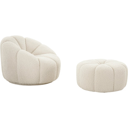Pompeii Ottoman by Pasargad Home in cream. Made from polyester in a modern style.