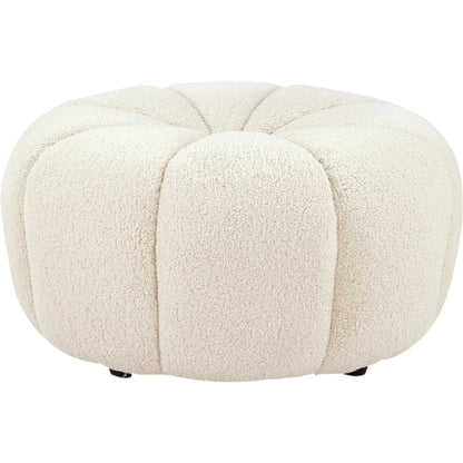 Pompeii Ottoman by Pasargad Home in cream. Made from polyester in a modern style.