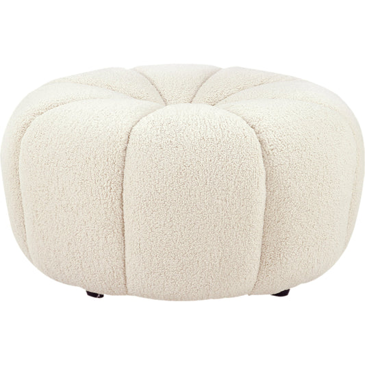 Pompeii Ottoman by Pasargad Home in cream. Made from polyester in a modern style.