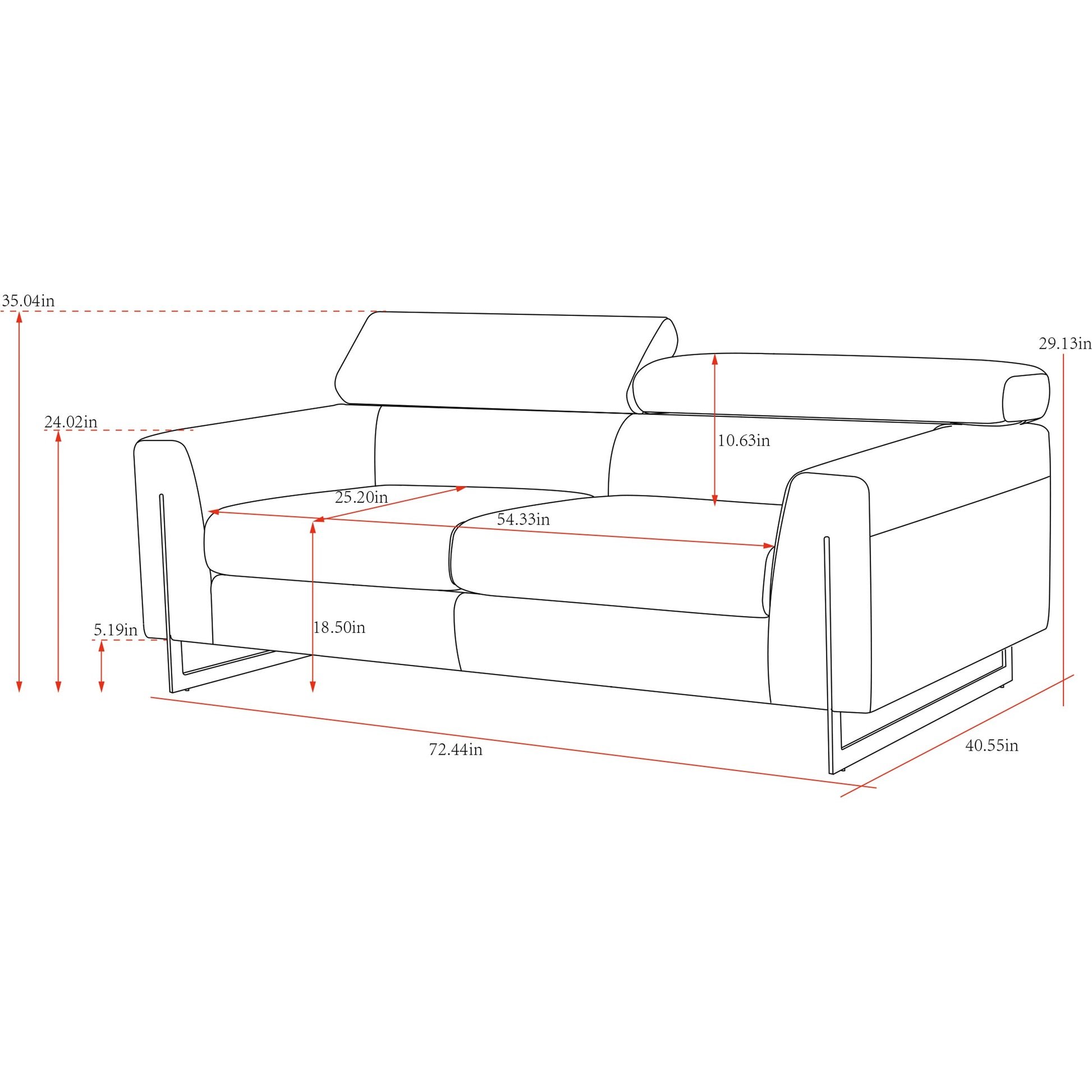 Serena Loveseat by Pasargad Home. Made from polyester fabric in a modern style.