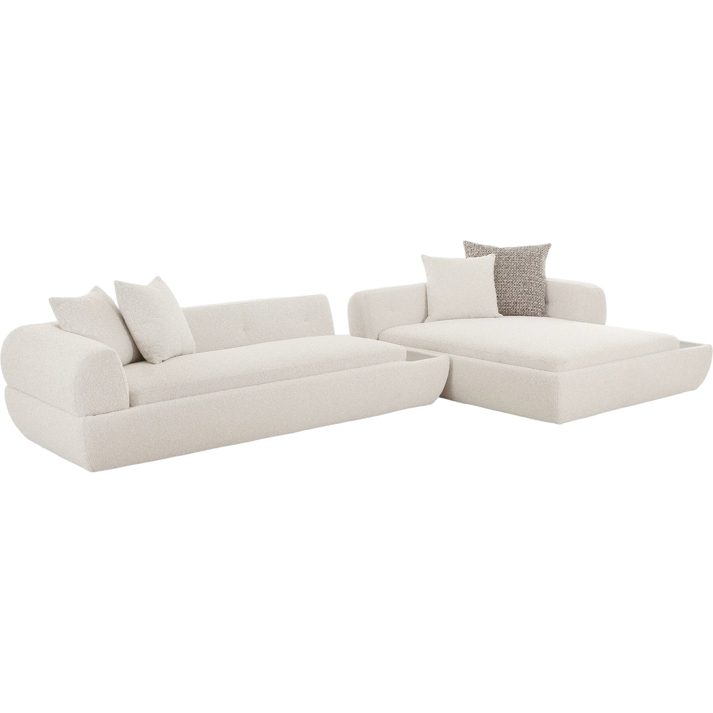 001 SI-2534670 | Primary Silo | Amara Modern Sectional Sofa - PZW-24022 by Pasargad Home in beige. Made from polyester in a unique style.