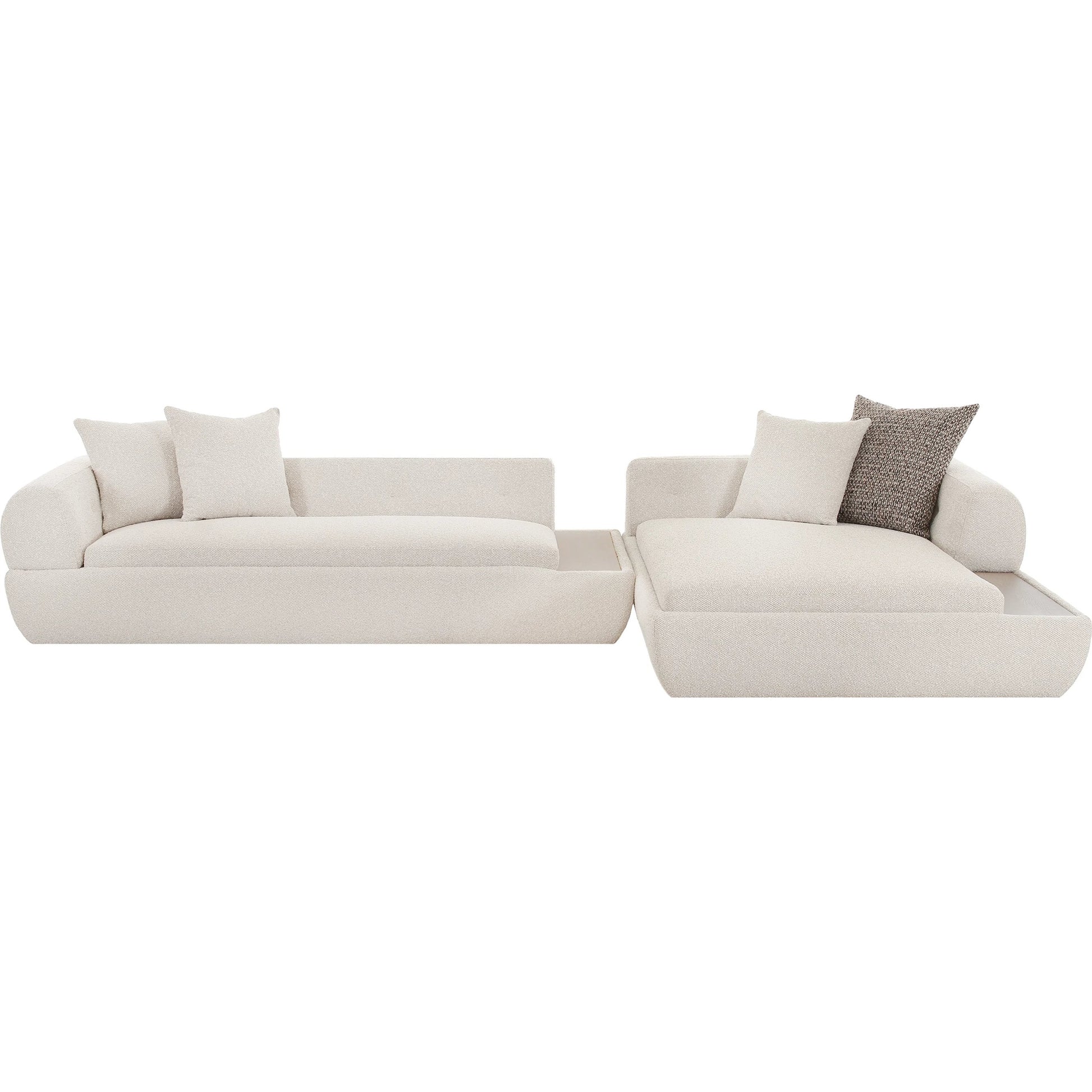 Amara Modern Sectional Sofa - PZW-24022 by Pasargad Home in beige. Made from polyester in a unique style.