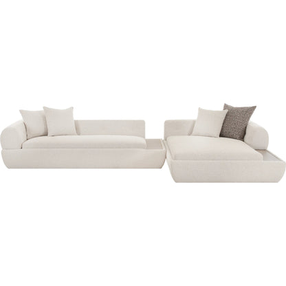 Amara Modern Sectional Sofa - PZW-24022 by Pasargad Home in beige. Made from polyester in a unique style.