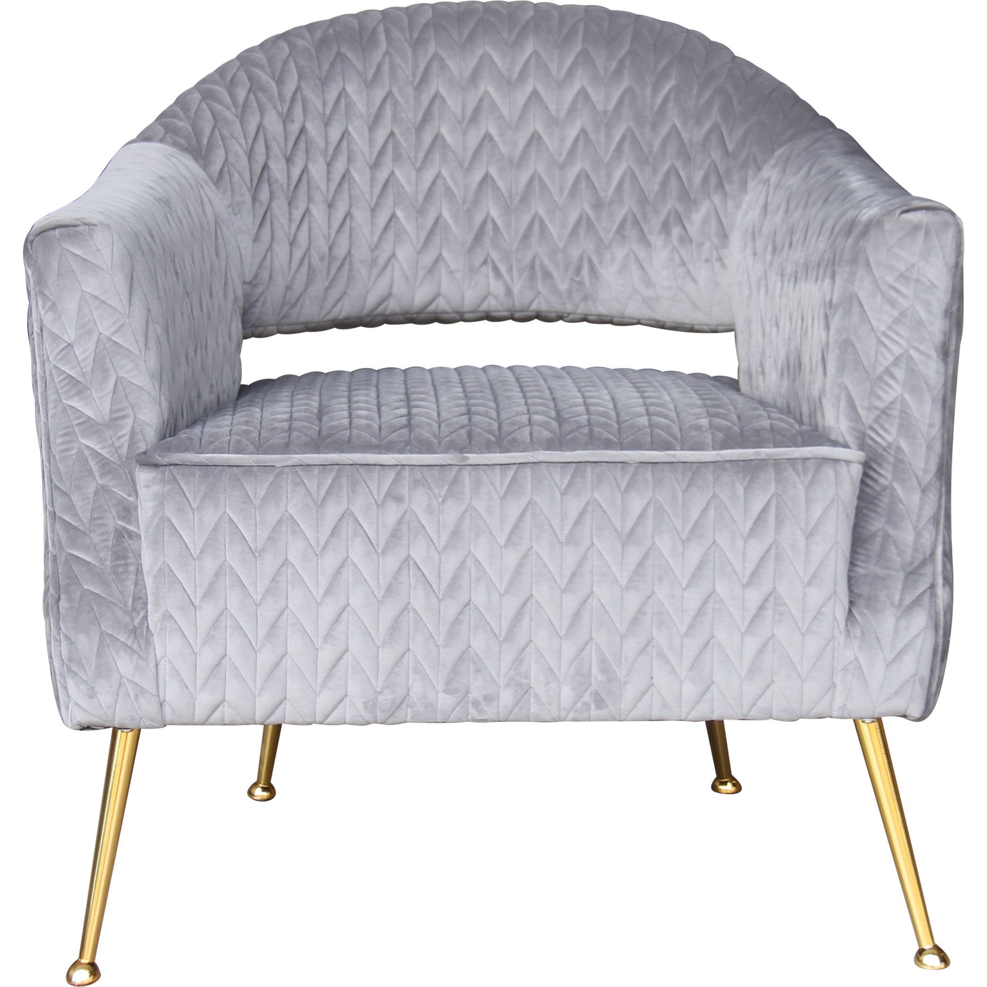 Lafayette Chair by Pasargad Home in gold and silver. Made from velvet in a modern style.