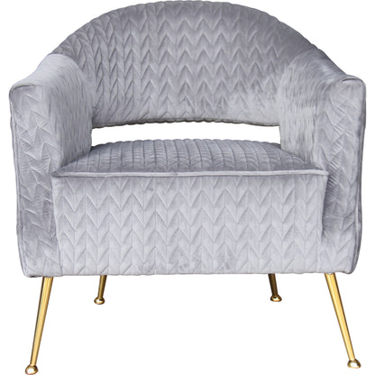 Lafayette Chair by Pasargad Home in gold and silver. Made from velvet in a modern style.