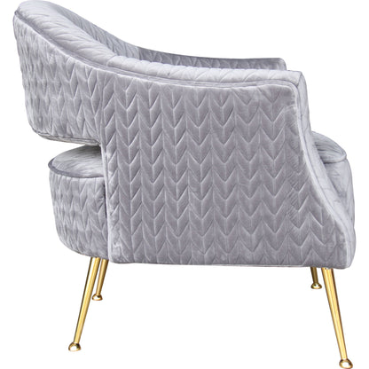 Lafayette Chair by Pasargad Home in gold and silver. Made from velvet in a modern style.