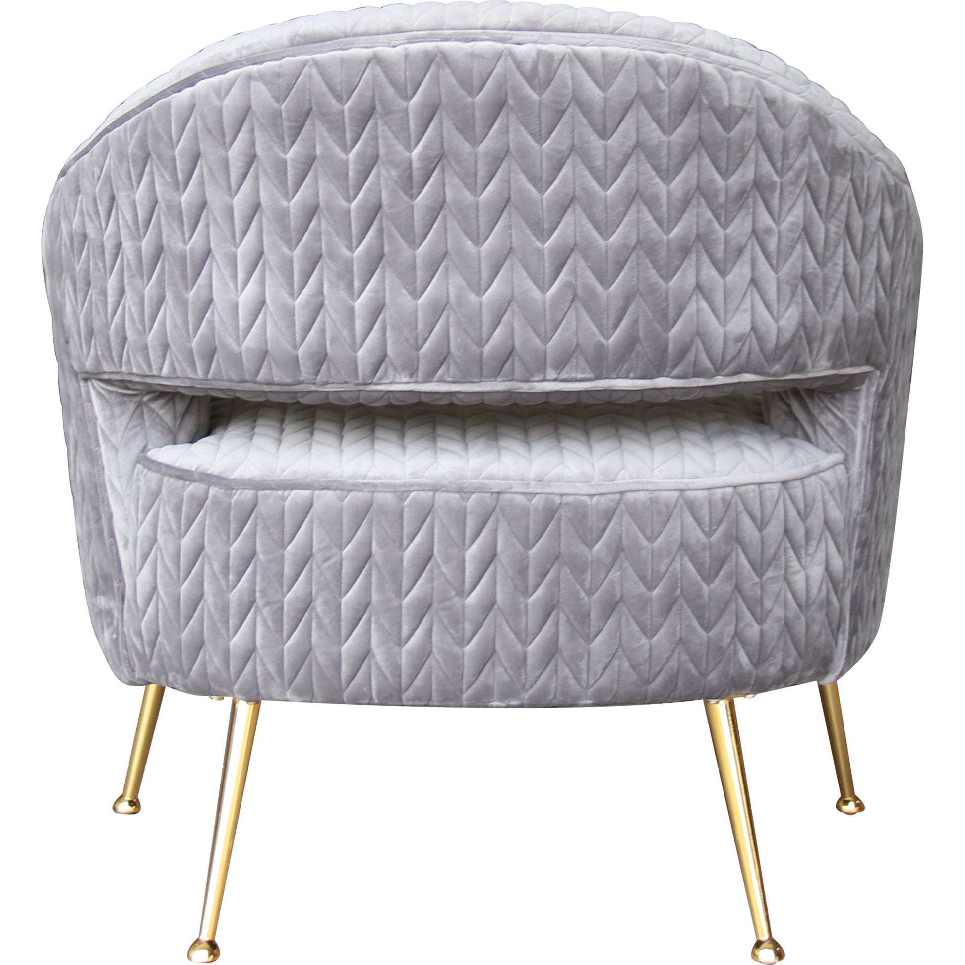 Lafayette Chair by Pasargad Home in gold and silver. Made from velvet in a modern style.