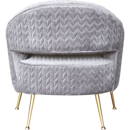Lafayette Chair by Pasargad Home in gold and silver. Made from velvet in a modern style.