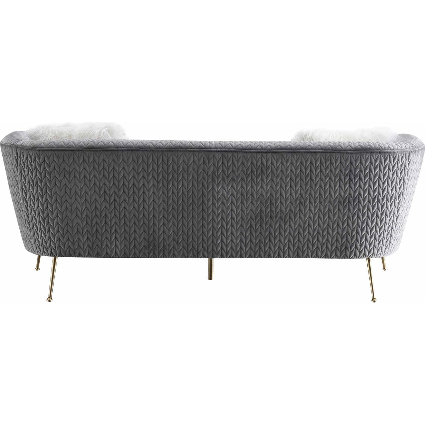 003 SI-1990623 | Additional Silo | Noho Lafayette Sofa by Pasargad Home in grey. Made from velvet in a modern style.