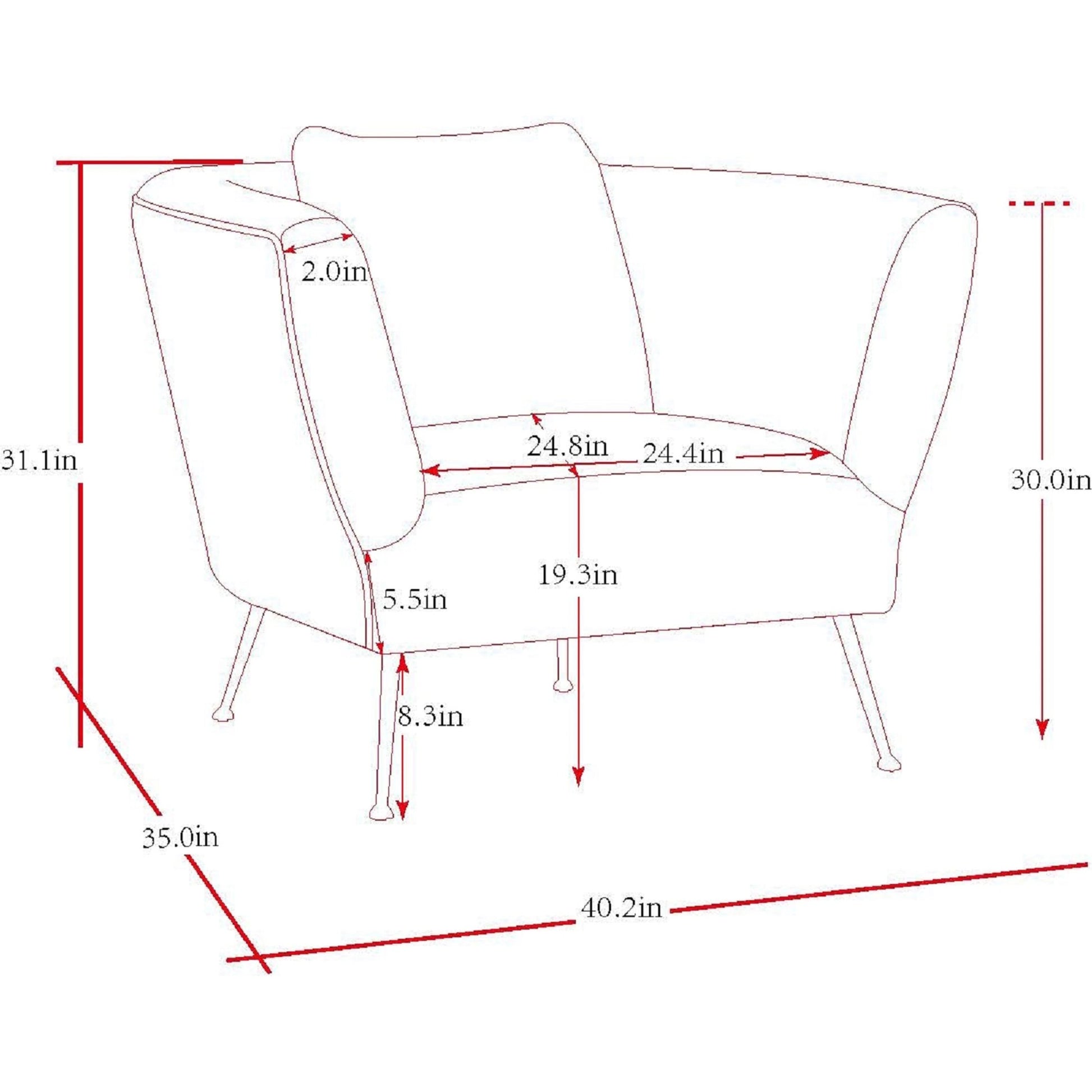 Noho Lafayette Armchair with Pillow by Pasargad Home in grey. Made from velvet in a modern style.